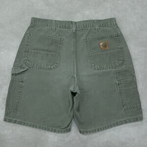 Vintage Y2K Carhartt B25 MOS Moss Green Carpenter Shorts 33x8.15